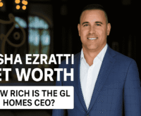 Misha Ezratti Net Worth – CEO of GL Homes smiling in a suit, text overlay discussing his wealth